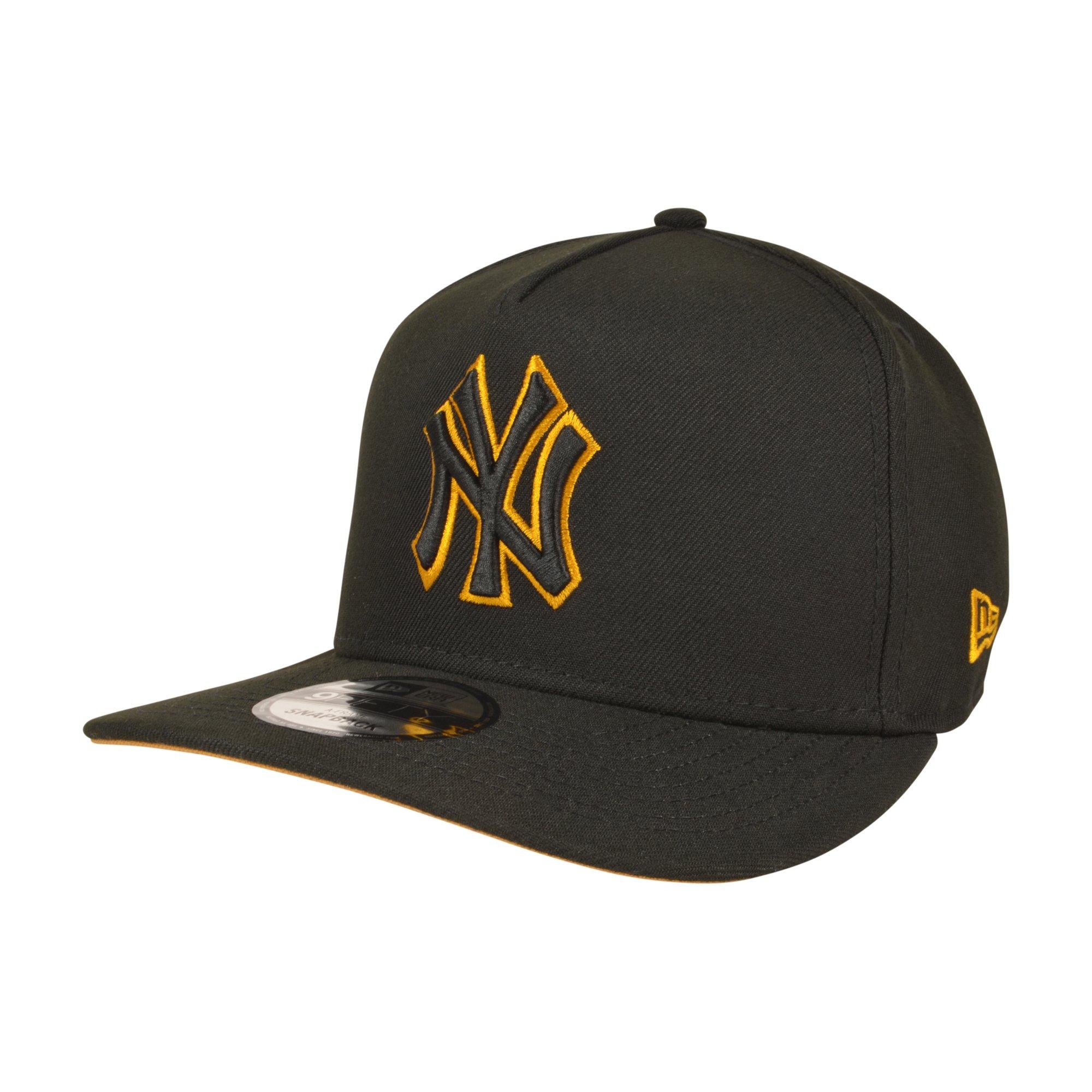 New Era New York Yankees 9FIFTY A-Frame Outline Snapback Hat - Black/Tan - BLACK/TAN
